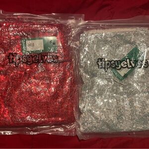 Tipsy Elves Vibrant Red and Shimmering Silver Sequin Set Women’s XL Leggings NWT